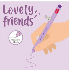 STYLO A ENCRE GEL LOVELY FRIENDS LAPIN