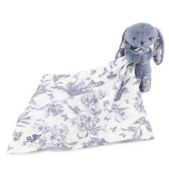 DOUDOU LAPIN TOILE DE JOUY BLEU